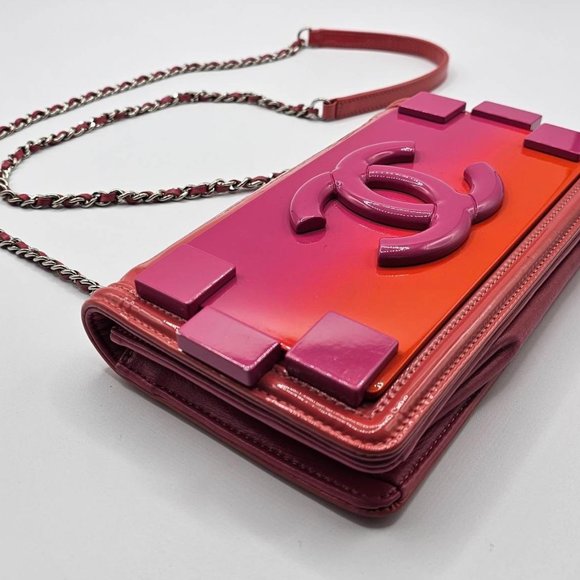 Chanel Lego Hot Pink Patent Brick Ombre Patent Flap - Picture 8 of 16